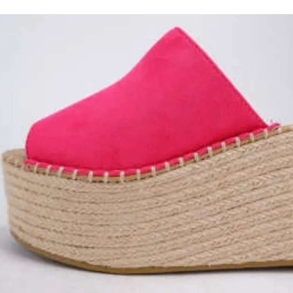 Hot pink wedges